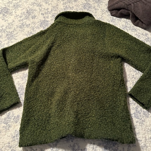 Dark green nubby button down sweater - GORGEOUS! - Picture 4 of 5